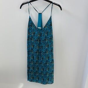 Blue Floral Sleeveless Dress